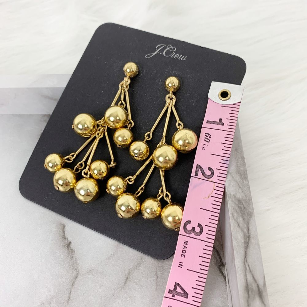 J. Crew Gold Plated Cascade Ball Drop Earrings - Picture 5 of 5